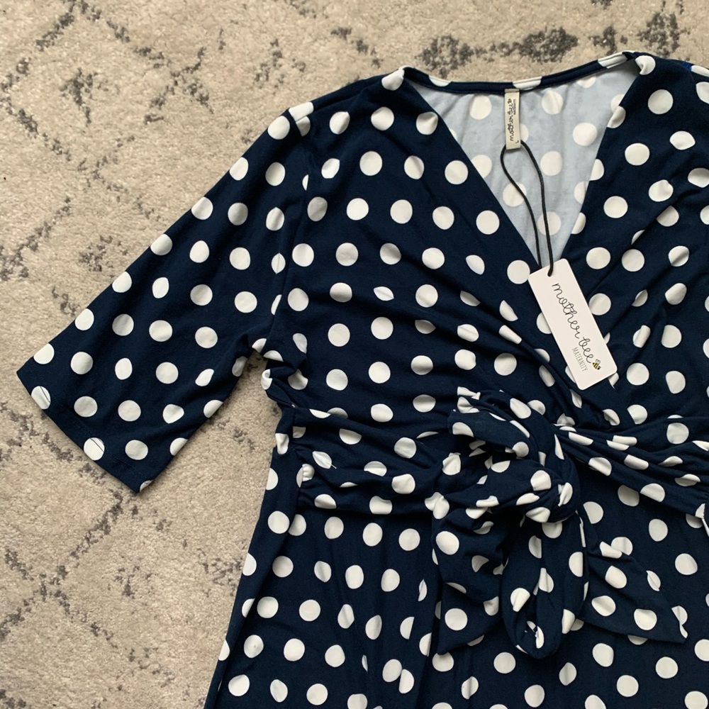 MATERNITY/NURSING Polkadot Wrap Dress